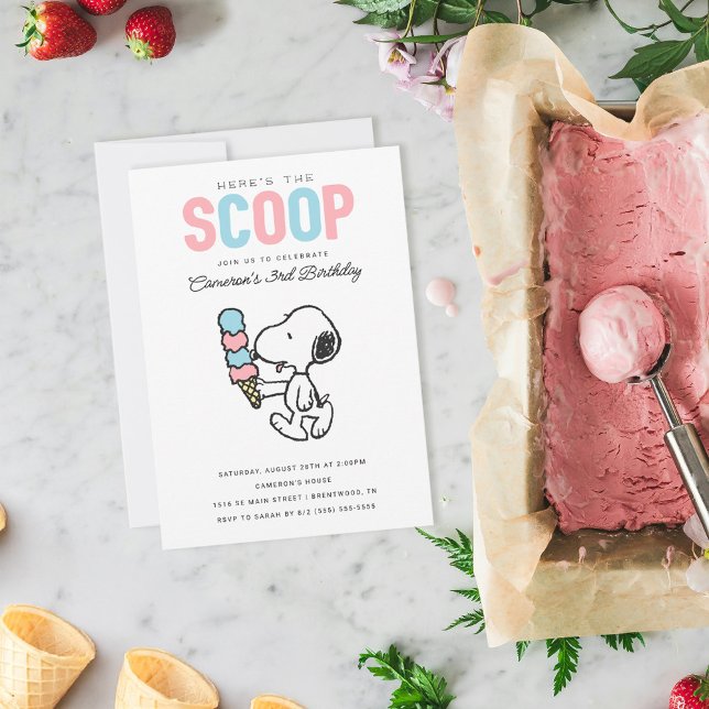 Invitation cacahuètes | Voici la Scoop - Crème glacée Anniver (Invite on table)