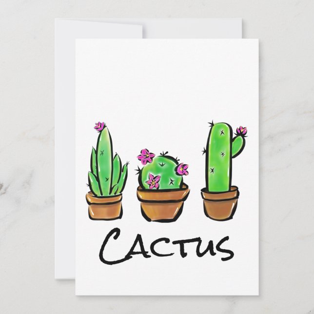 Invitation Cactus cactus cactus succulents (Devant)