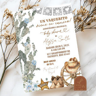 Invitation Cactus Cowboy espagnol Vaquerito Baby shower