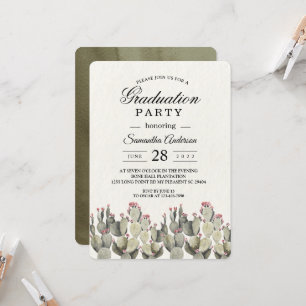 Invitation Cactus d'aquarelle verte moderne
