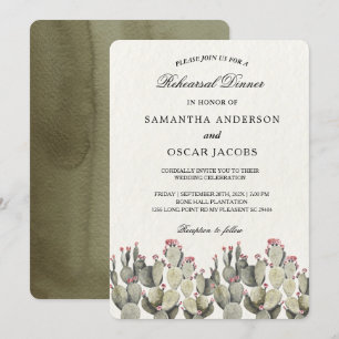 Invitation Cactus d'aquarelle verte moderne