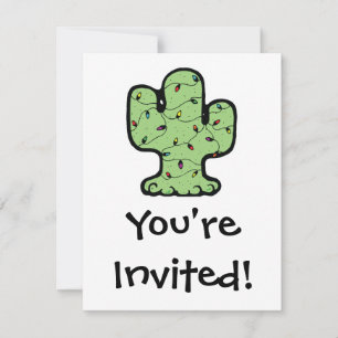 Invitation cactus de noël