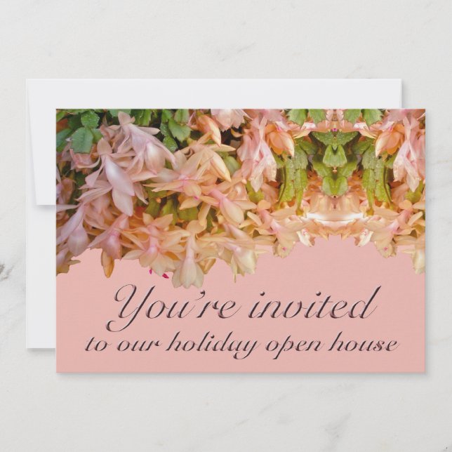 Invitation Cactus de Noël de Chambre ouverte de vacances (Devant)