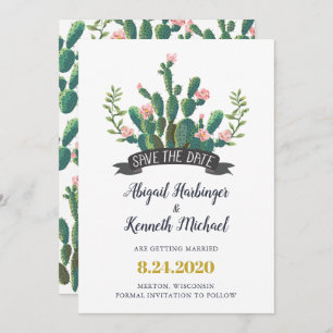Invitation Cactus Desert Love Save the Date Card