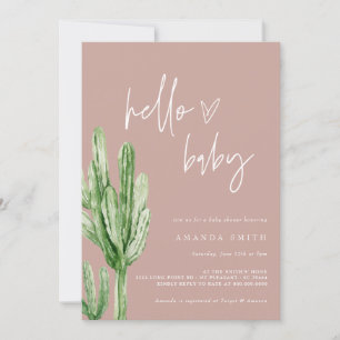 Invitation Cactus Désert neutre de genre Bonjour Baby shower 