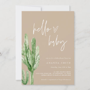 Invitation Cactus Désert neutre de genre Bonjour Baby shower
