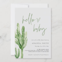 Cactus Désert neutre de genre Bonjour Baby shower