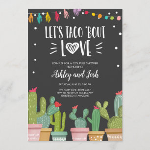 Invitation Cactus d'invitation de douche de couples de fiesta