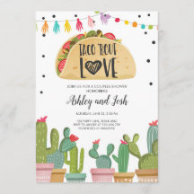 Cactus d'invitation de douche de couples de fiesta