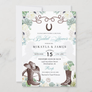 Invitation Cactus Floral Western Cowboy Boots Fête des mariée