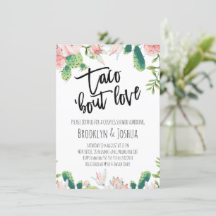 Invitation Cactus Rose Taco à propos d'Amour Couple Baby Show