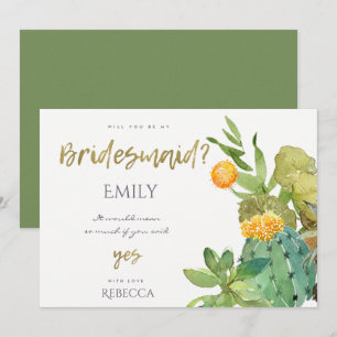 INVITATION CACTUS SUCCULENT COULEUR D'EAU FLORALE BRIDESMAID