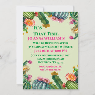 Invitation Cactus Succulent Retirement Party