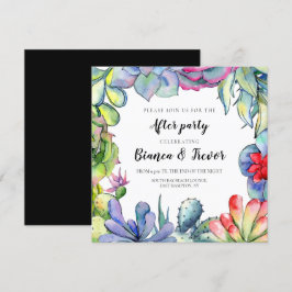 Invitation Cactus & succulents aquarelle mariage après la fêt
