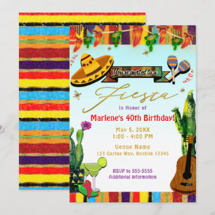 Invitation Cactus Sud-Ouest Cinco De Mayo Fête