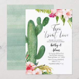 Invitation Cactus Tropical Taco sur l'amour COUPLES DOUCHE