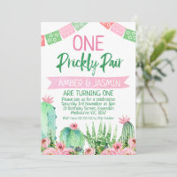 Cactus vert rose Un Prickly Pair Anniversaire