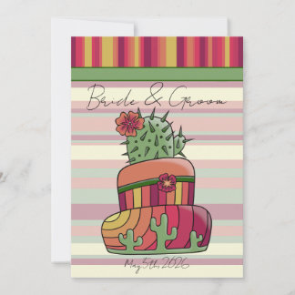 Invitation Cactus Wedding Cake