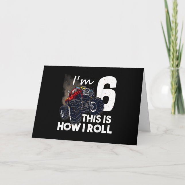 Invitation Cadeau 6ème anniversaire garçon Monster Truck 6 an (Devant)