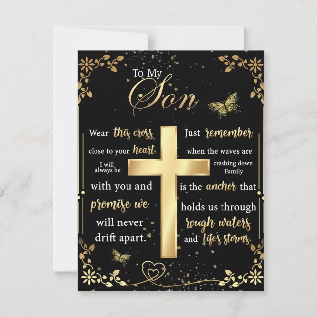 Invitation Cadeau à mon fils, amoureux de papillon, lettre de (Devant)