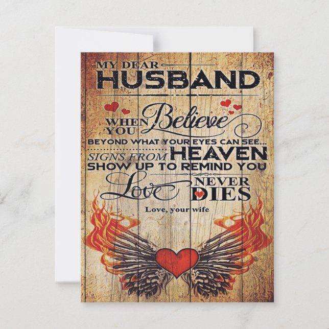 Invitation Cadeau d'anniversaire de mon mari | Lettre pour ma (Devant)