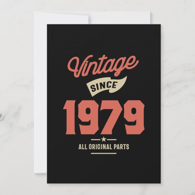 Invitation Cadeau d'anniversaire Fabriqué en 1979 (Devant)