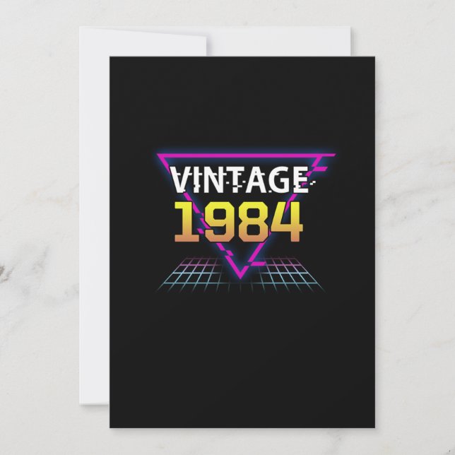 Invitation Cadeau d'anniversaire Retrowave vintage 1984 (Devant)
