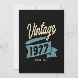 Invitation Cadeau d'anniversaire Vintage depuis 1977