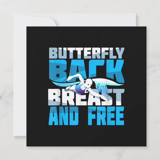 Invitation Cadeau De Baignade Pour Nageur (Devant)