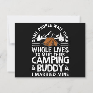 Invitation Cadeau de copains de camping sympa pour hommes fem
