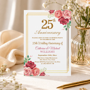 Invitation Cadeau de fête surprise pour les 25 ans de mariage