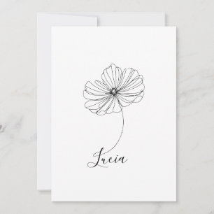 Invitation Cadeau de fleur de naissance personnalisé d'Octobr