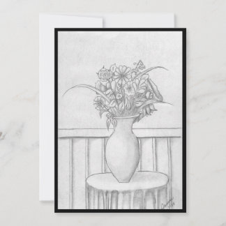 Invitation Cadeau de fleurs - Noir