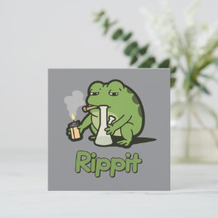 Invitation Cadeau de fumeur de grenouille drôle Rippit, Greno