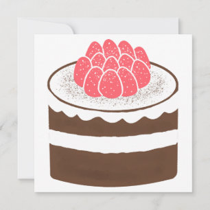 Invitation Cadeau de gâteau au chocolat et aux fraises