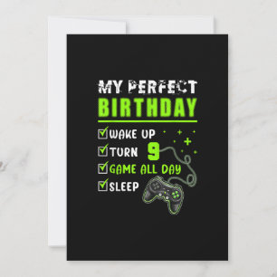Invitation Cadeau de jeux vidéo pour joueur de 9 ans Annivers