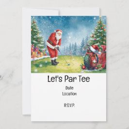 Invitation Cadeau de Noël de golf avec Père Noël Golfer au dr