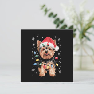 Invitation Cadeau de Noël de Yorkie Chien de Noël Long