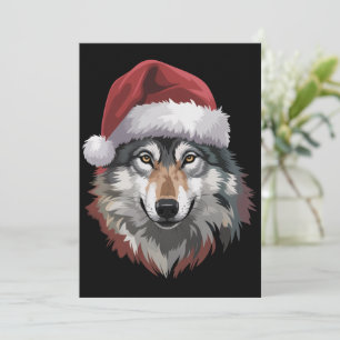 Invitation Cadeau de Noël drôle de loup Noël Amoureux des ani