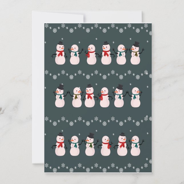 Invitation Cadeau de Noël | Joli Snowman À Travers La Neige (Devant)