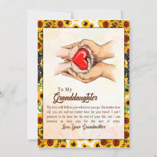 Invitation Cadeau de petite-fille Amour Grand-mère Groupe f