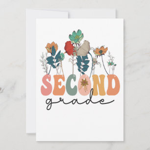 Invitation Cadeau de professeur de rentrée florale de deuxièm