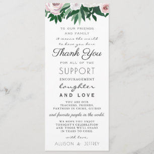 Invitation Cadeau de remerciement avec décor floral aquarelle