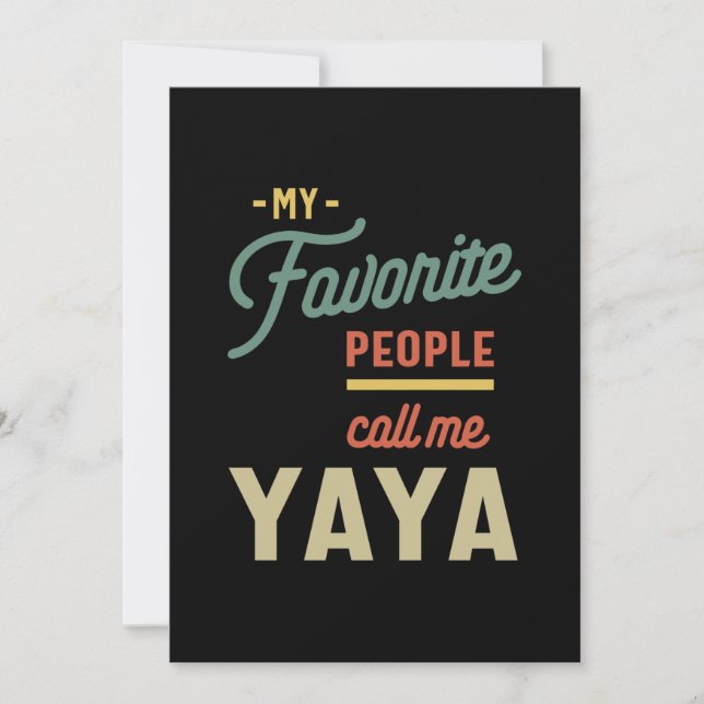 Invitation Cadeau de Yaya Grandma préférée pour les femmes (Devant)