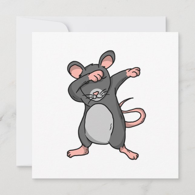 Invitation Cadeau drôle de rat dabant pour amateur de souris  (Devant)