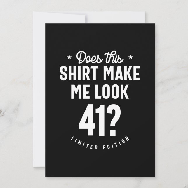 Invitation Cadeau drôle pour 41e anniversaire (Devant)