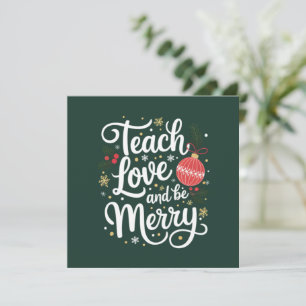 Invitation Cadeau drôle pour professeur Noël Enseigner Amour 