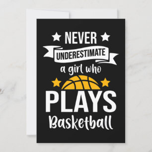 Invitation Cadeau Filles Basketball I Joueuse de Hoops