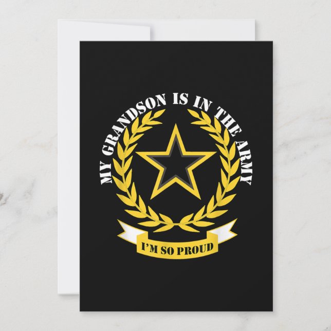 Invitation Cadeau Mon Petit-Fils Est Dans L'armée (Devant)