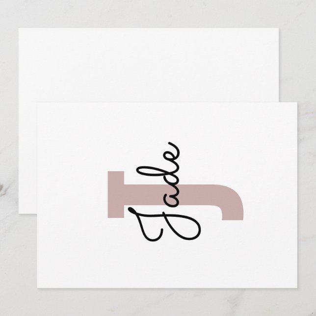 Invitation Cadeau Monogramme personnalisé pour les noms comme (Devant / Derrière)